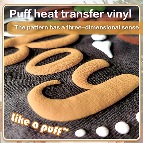 Puff Vinyl Heat Transfer 3D Puff Heat Transfer Vinyl HTV Vinyl for T-Shirts Hat Pillow Hoodie DIY Fabric Supplies (Brown-5pcs) - Image 5