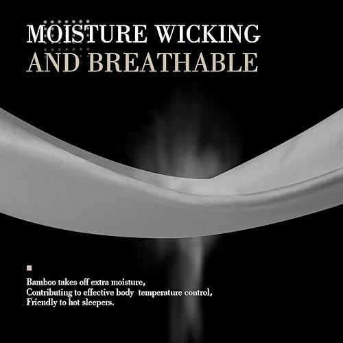 Miniatura 9 de Juego de 2 fundas de almohada de bambú refrescante, transpirables, sedosas, suaves, absorben la humedad para personas que duermen con calor,