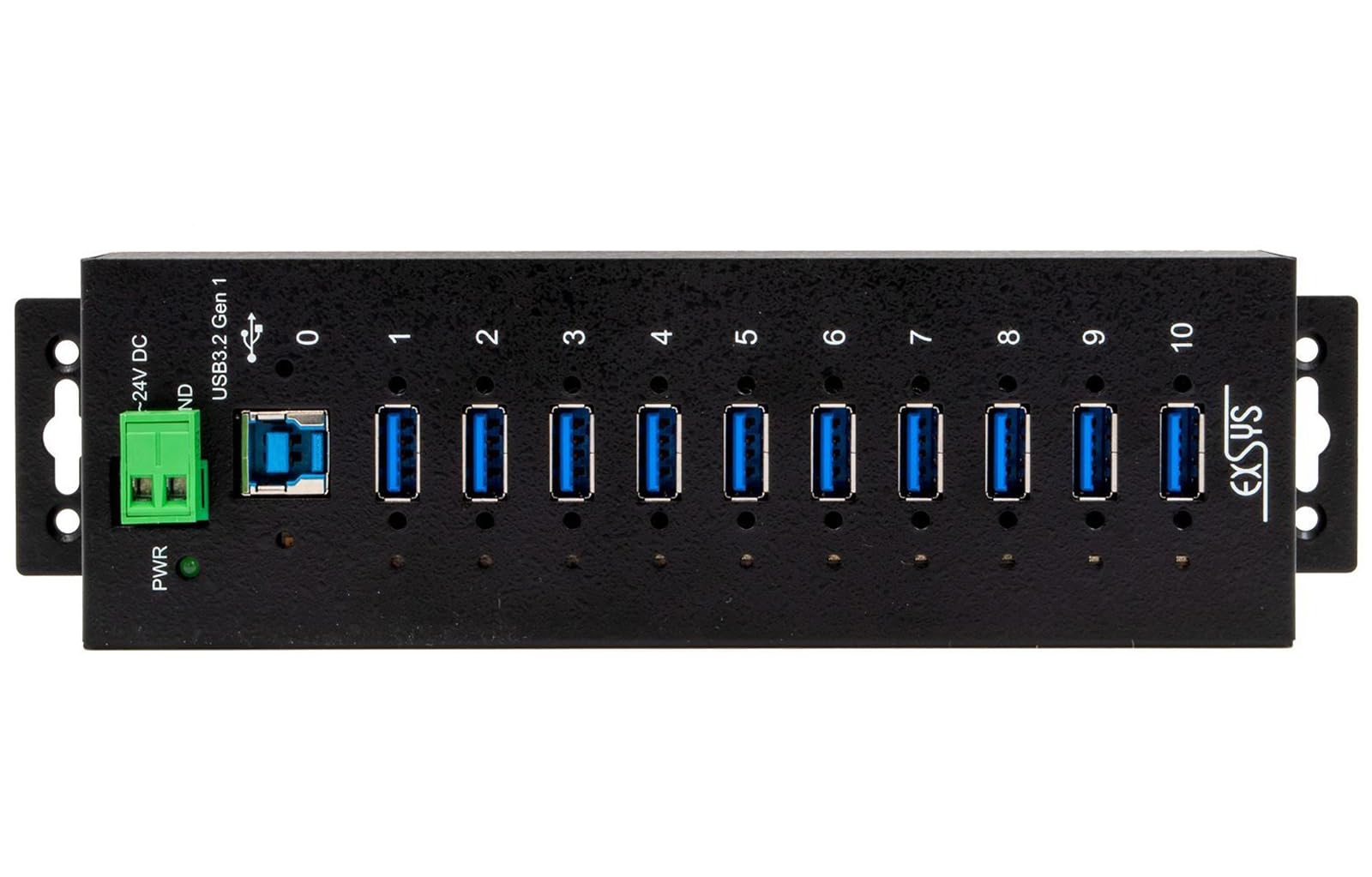 EXSYS EX-1580SHMVS Zarządzany, 10-portowy interfejs USB 3.2 Gen 1 metalowy HUB, ochrona 15 kV ESD