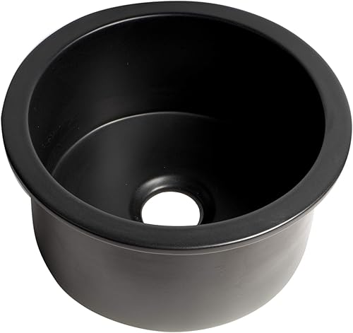 ALFI brand ABF1818R-BM - Fregadero de cocina, color negro mate