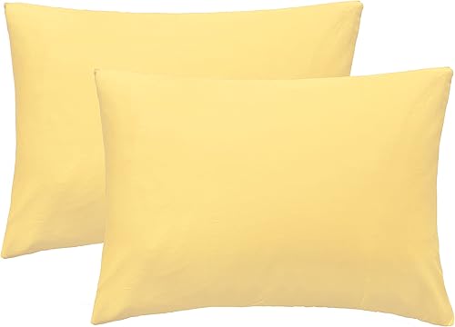 iMaylex Fundas de almohada suaves 100% algodón egipcio con cierre de cremallera, acogedoras y ligeras, juego de 2, albaricoque, Queen, 20 x 30