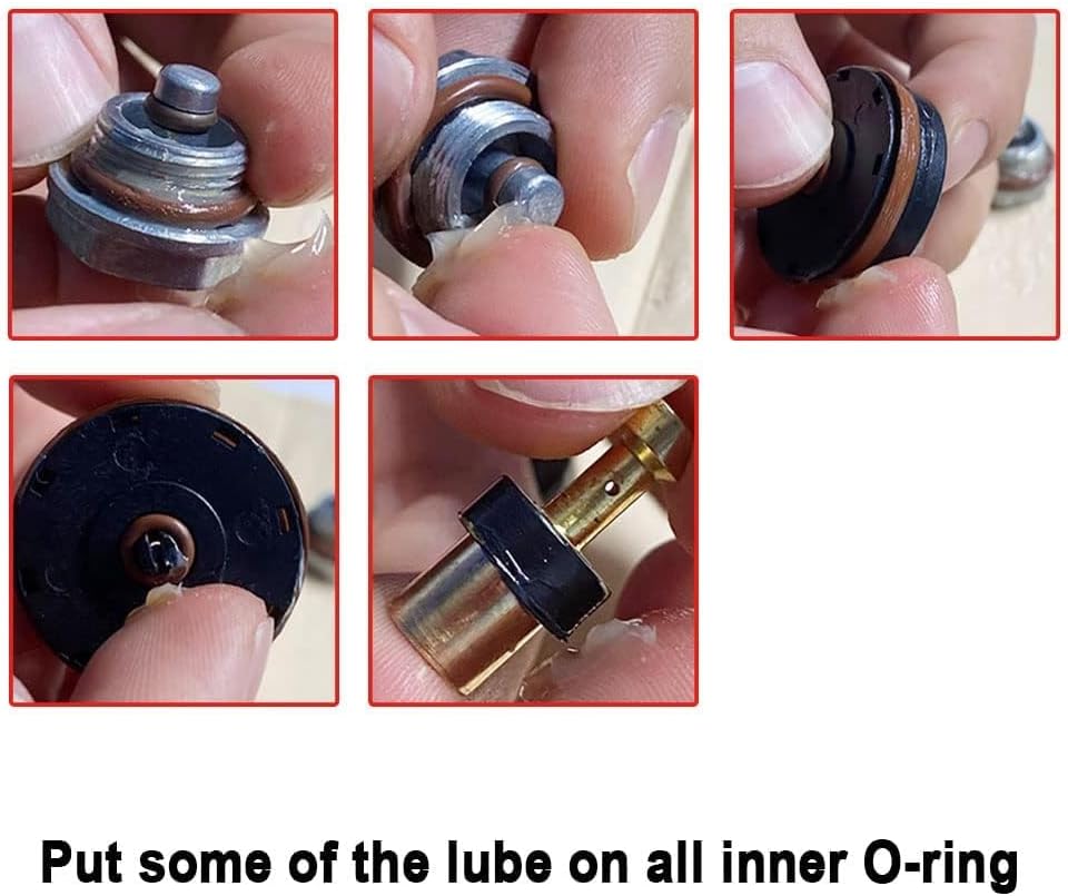 Applying lubricant to O-rings and regulator components