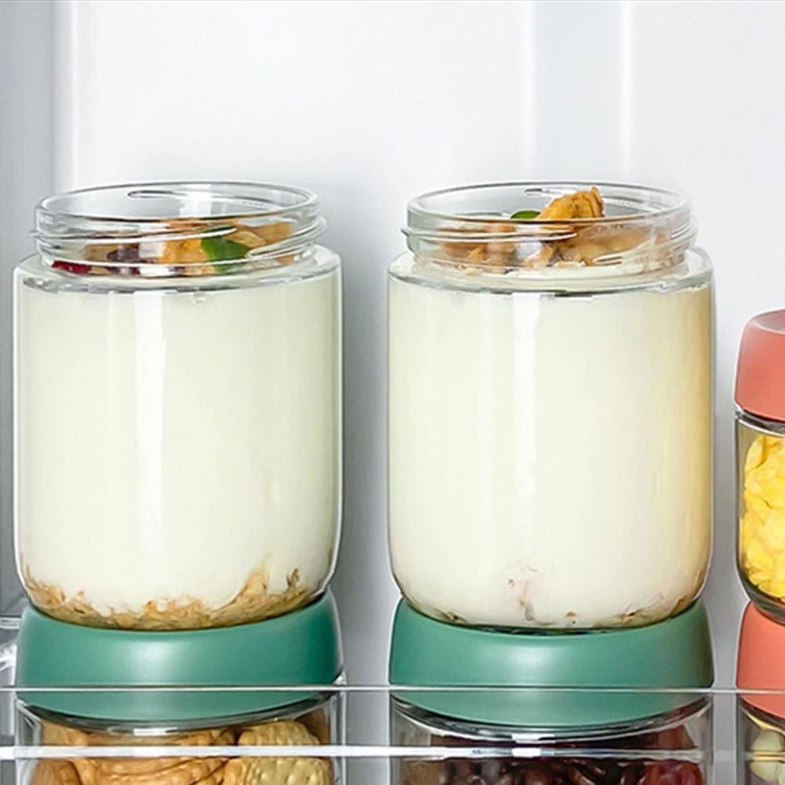 Pots à épices en Plastique Multi-usages - Lot de 6 | Récipients de Conservation des Aliments avec couvercles | Compatible avec Le réfrigérateur | Conception empilable | Blanc