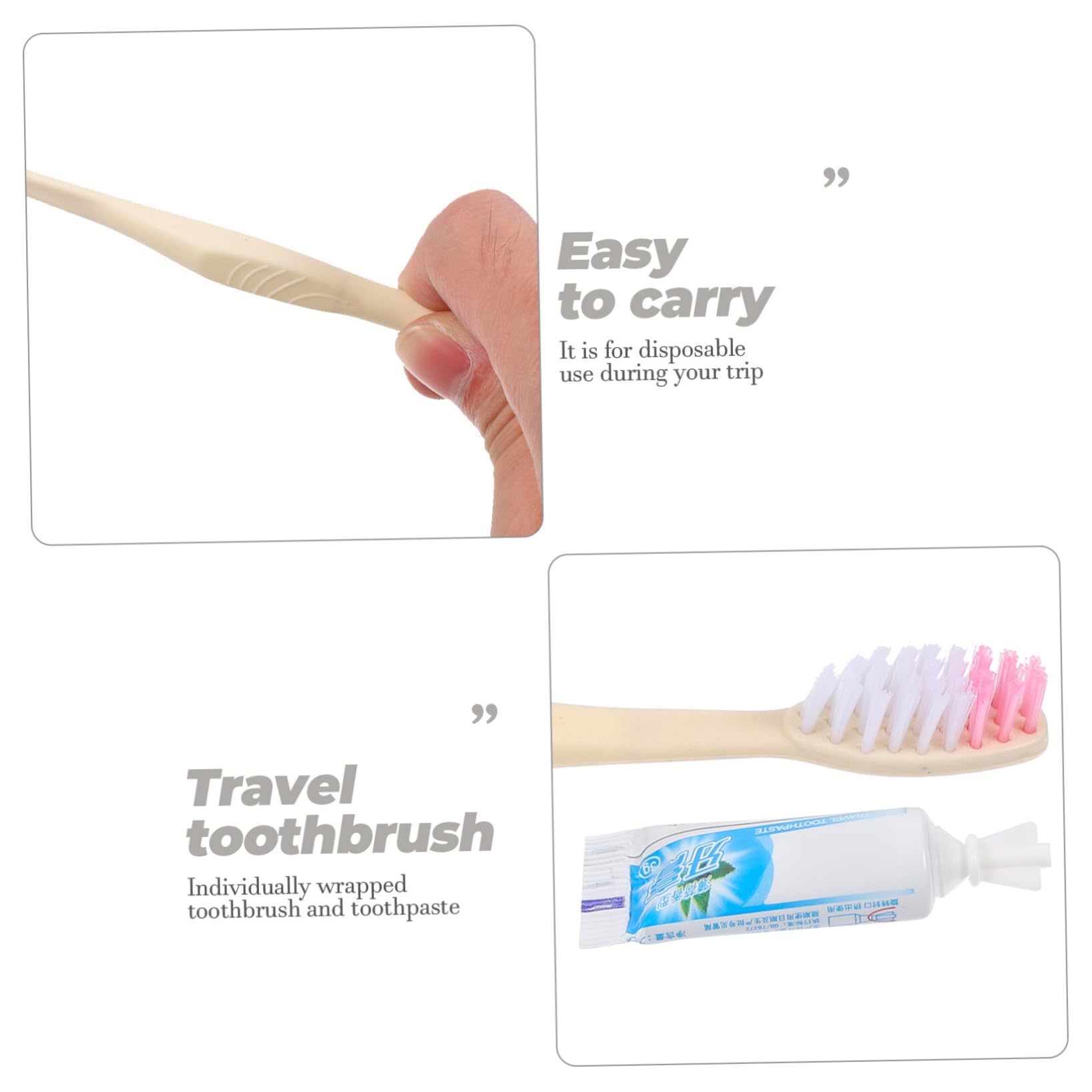 Set 100 Pezzi Spazzolini da Denti Monouso con Dentifricio, Confezionati Singolarmente, Spazzolino da Viaggio Compatto per Hotel, Campeggio e Uso Portatile, Materiali Stili multipli