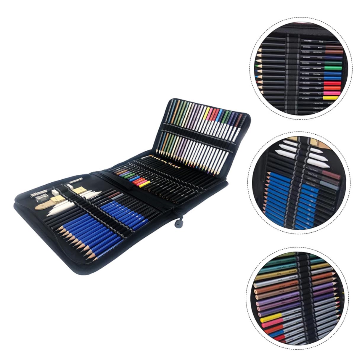 DIYEAH Kit D’art Solide 72 Pièces de Crayons de Couleur en Bois pour Dessin