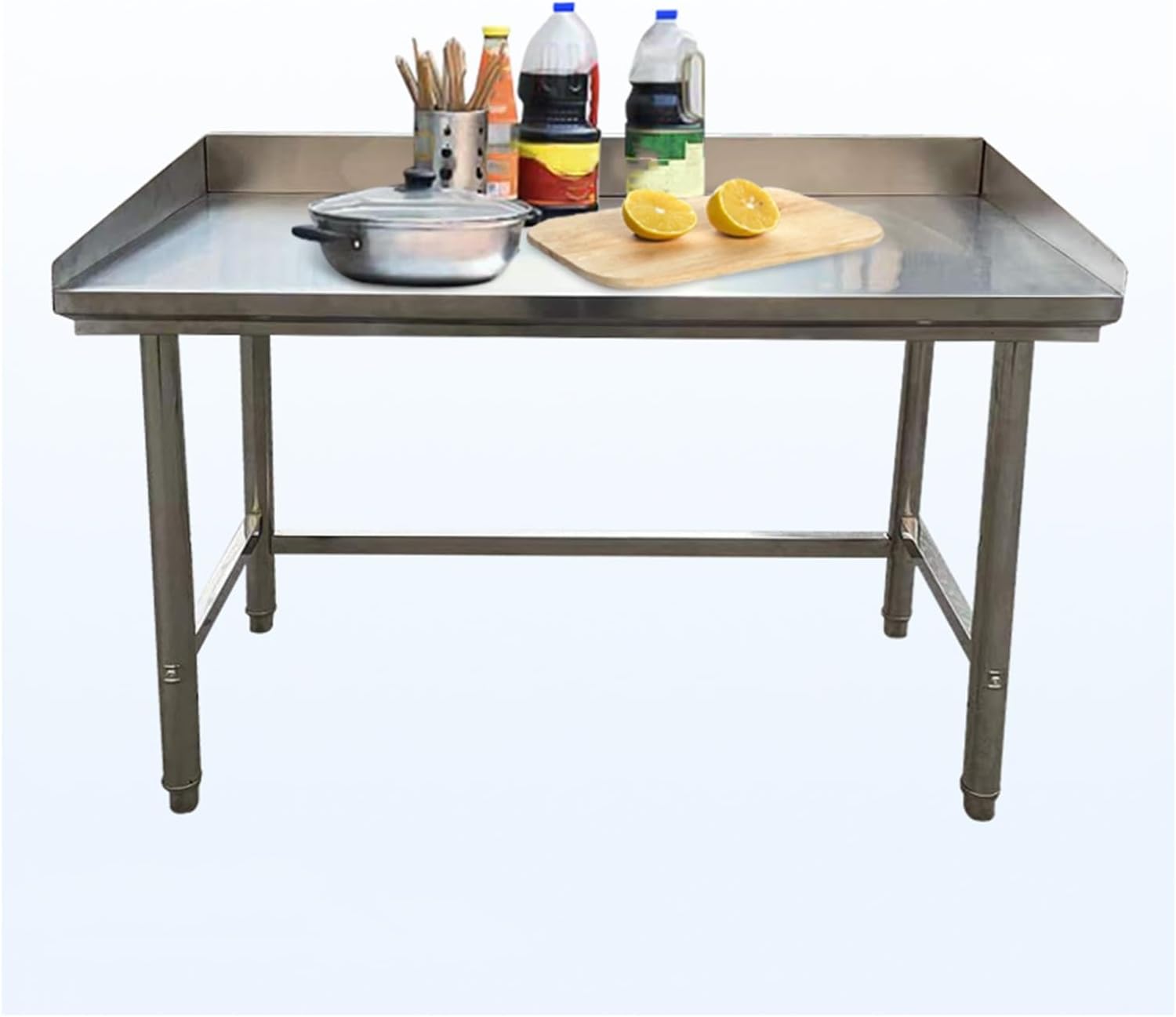 Stainless Steel Commercial Kitchen Preparation and Workbench with Enclosure Utility Work Table Commercial Prep Table for Restaurants Homes and Hotels(60x40x80cm/23.6x15.7x31.5)