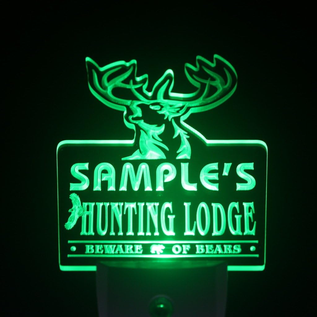 ADVPRO wsQL-tm Name Personalized Custom Hunting Lodge Firearms Man Cave Bar Day/Night Sensor LED Sign