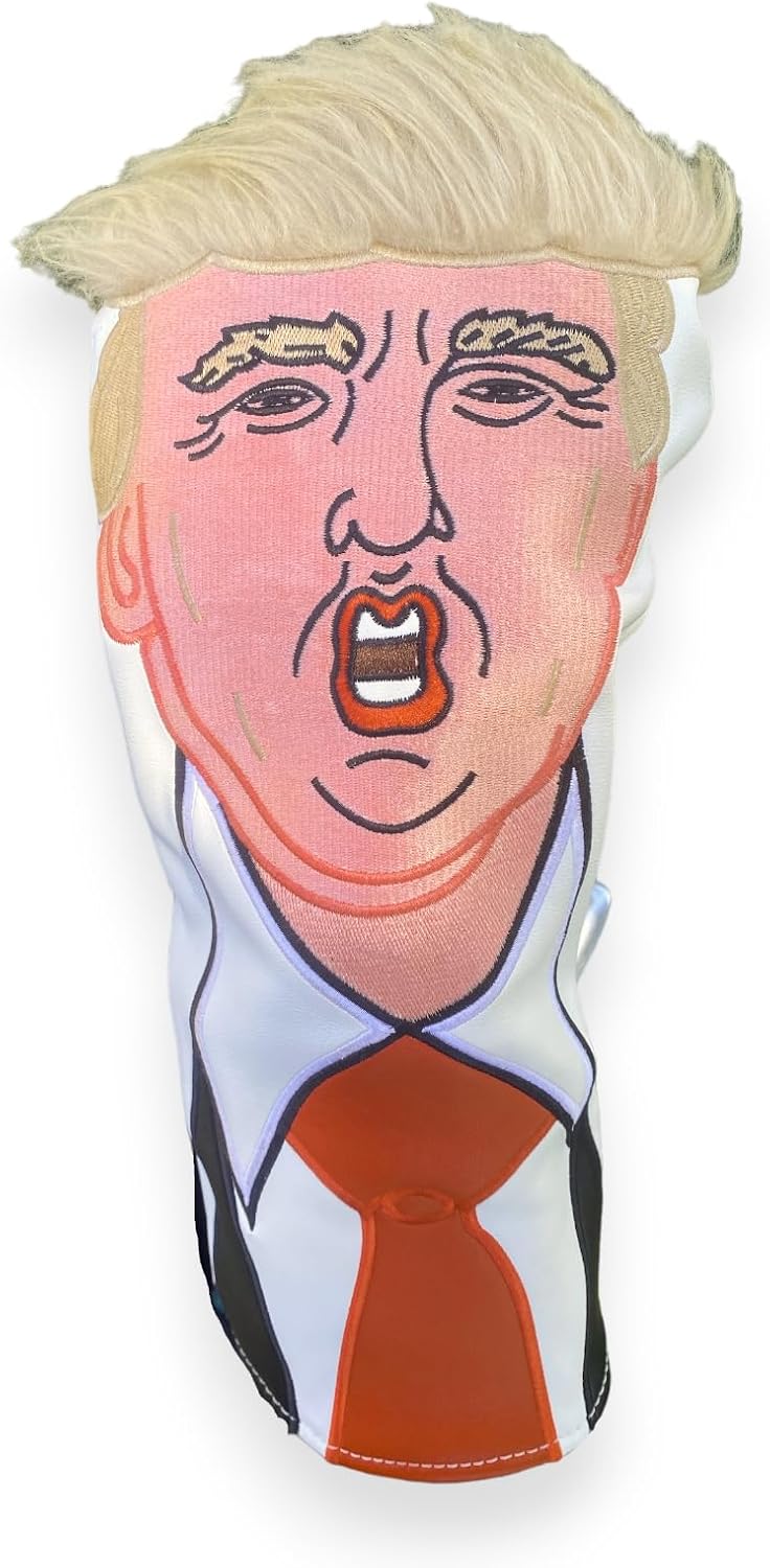 Donald-T Save America Golf Driver Headcover | Great Gift for Republican Golfers | Premium Leather Exterior and Soft Protective Interior Fits Any Size Driver