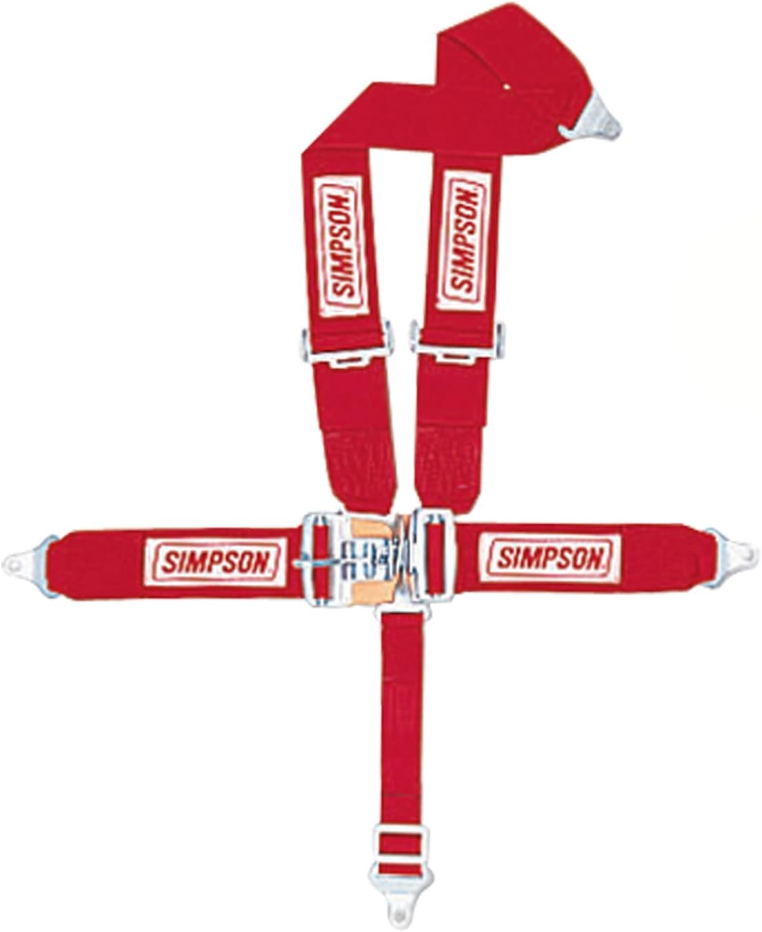 Simpson Racing29074RD Latch FX 62" Red Pull-Down Bolt-in 5-Point Harness System