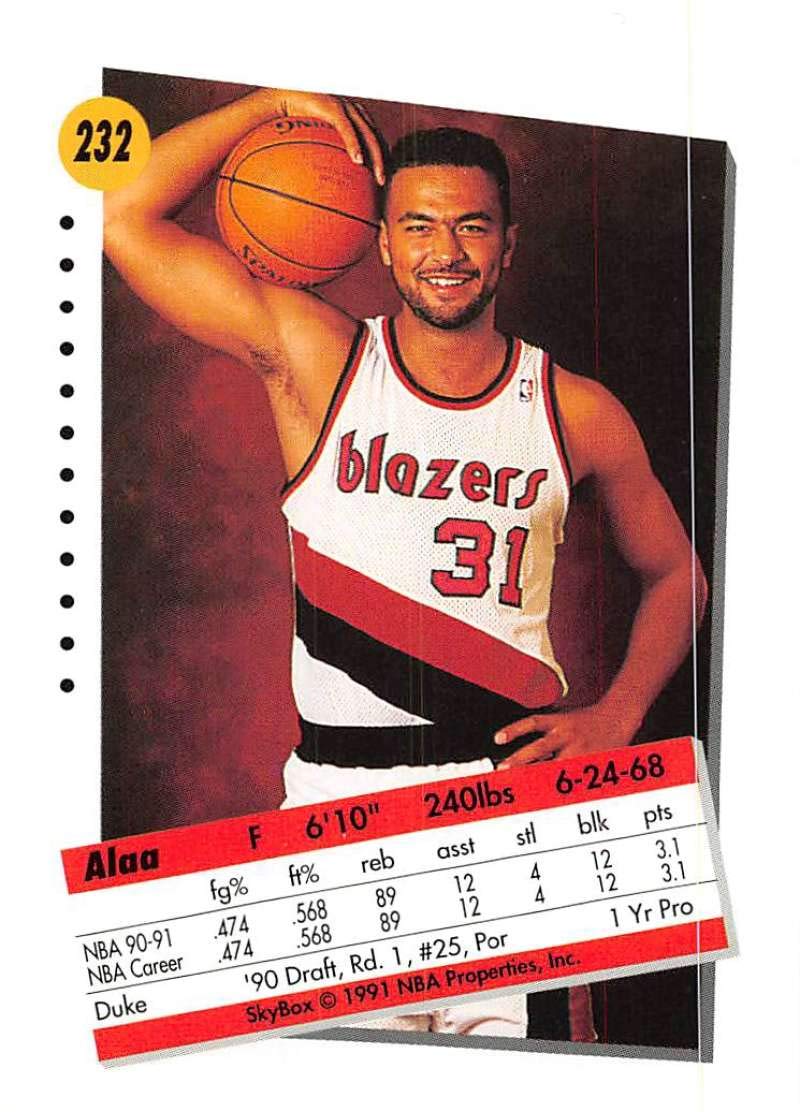 Amazon.com: 1991-92 SkyBox Basketball #232 Alaa Abdelnaby Portland