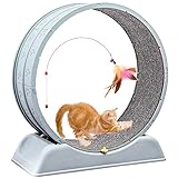 Rueda de Ejercicio de Gato para la Pista alfombrada Interiores, Ultra mesas y extraíbles, con Mecanismo de Bloqueo para la Vida más Larga de Kitty