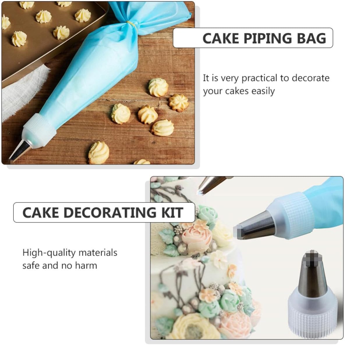 Ciieeo Cake Decorating Kit 5 Eva and Pp Pastry Piping Bags for Easy Decoration and Operation, for Home Baking and Professional Bakery Supplies