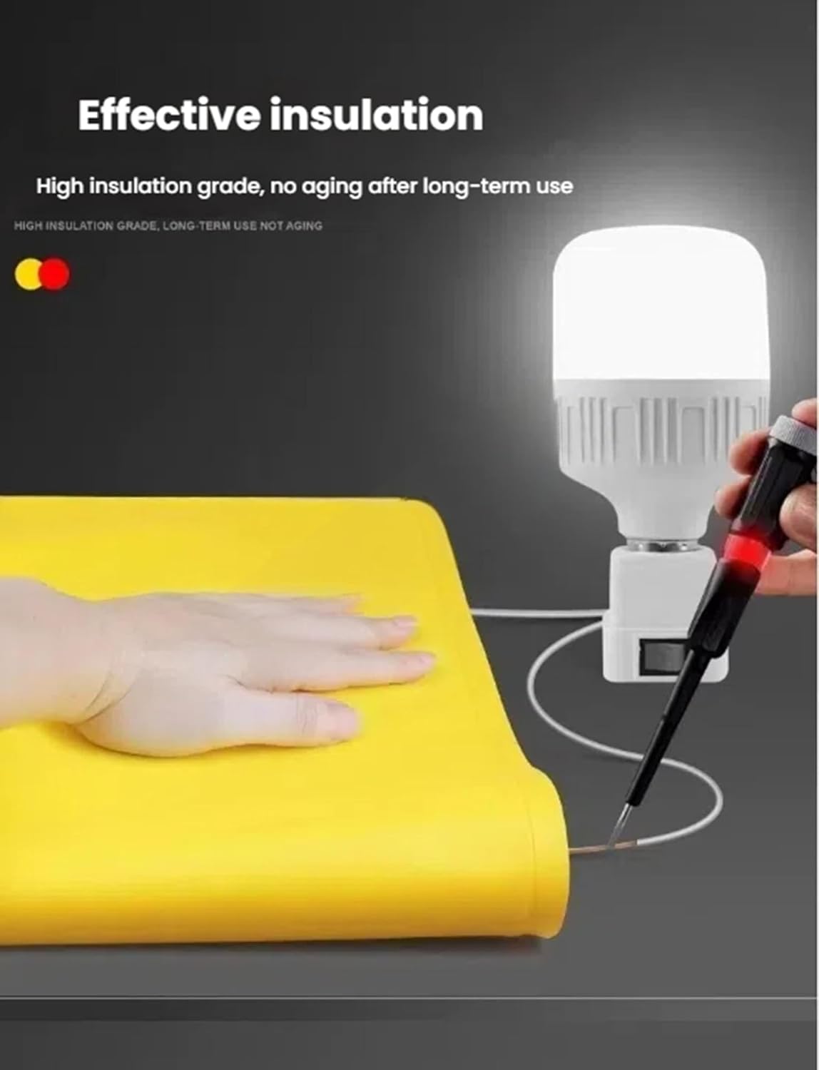 1.8mm Insulating Blanket for Electrician,Resistance Electrical Safety Mat,High Voltage Insulated Cloth for Telecom Line(40x50cm/15.7x19.7in)