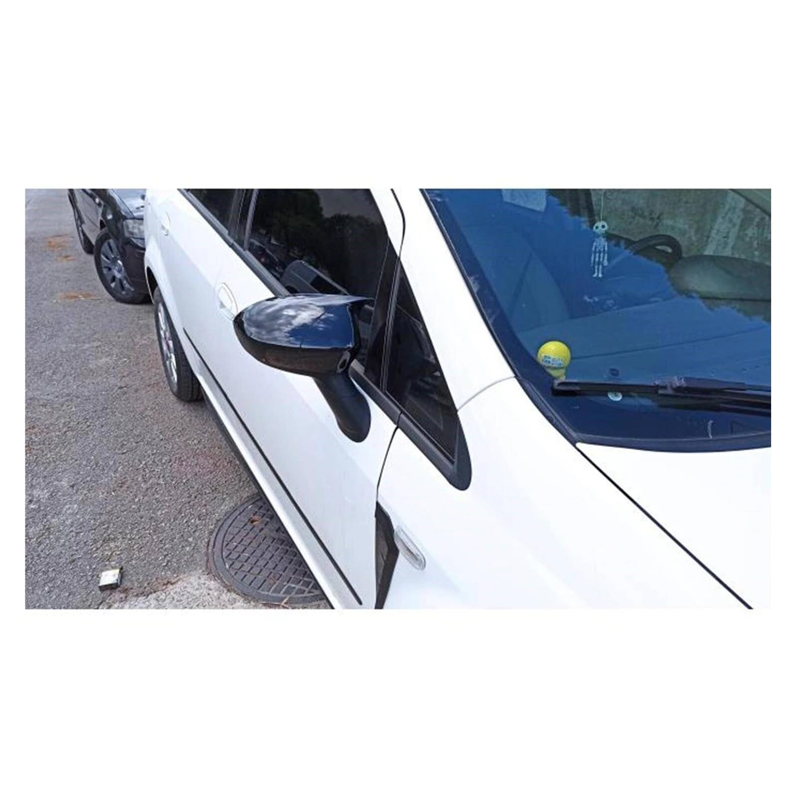 Calotta Specchietto Per Fiat Per Punto 2010-2018 2 pezzi Copri specchietti retrovisori laterali Trim Nero lucido Carbonio(Carbon Look)