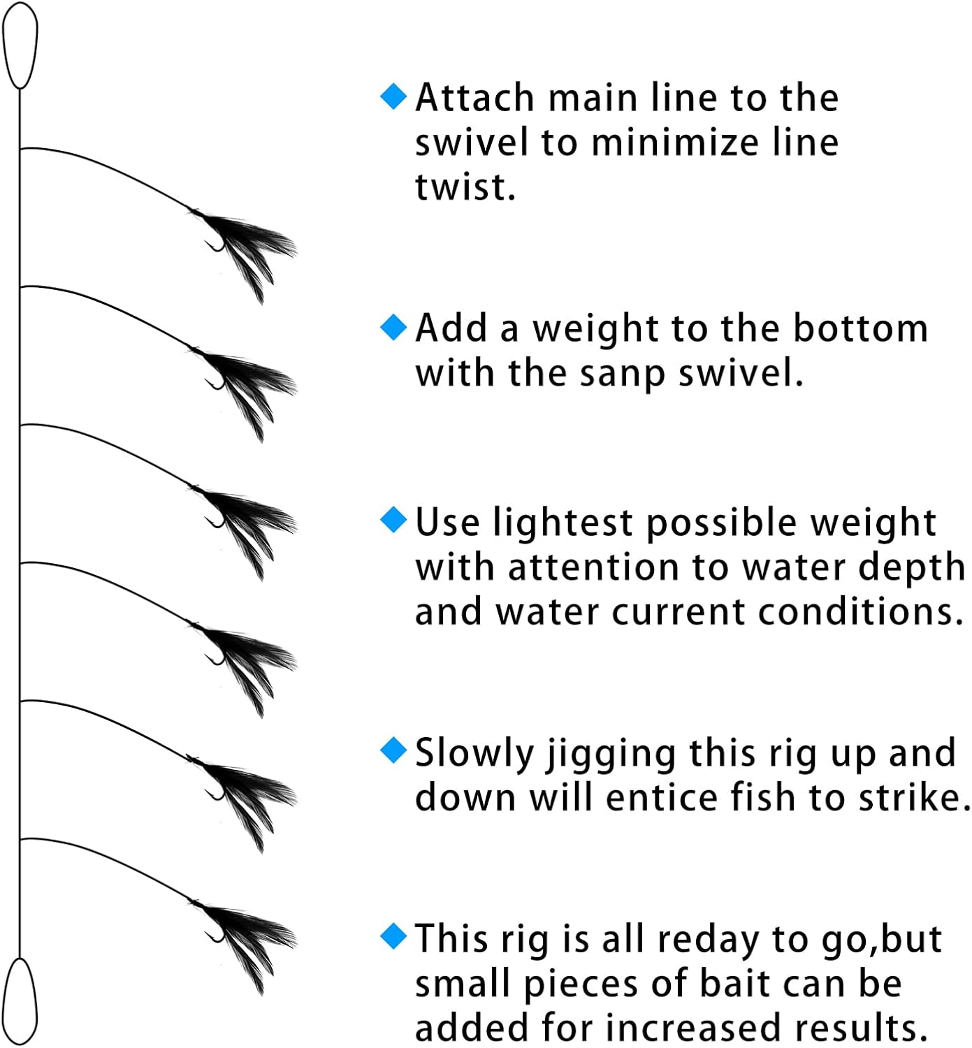 Fishing Bait Rigs 8 Pack/48 Hooks Mackerel Feather Rig Fishing Lures Saltwater Freshwater Multicolor Fishing Bait Rigs with String Hook Lure Tackle Jig : Sports & Outdoors