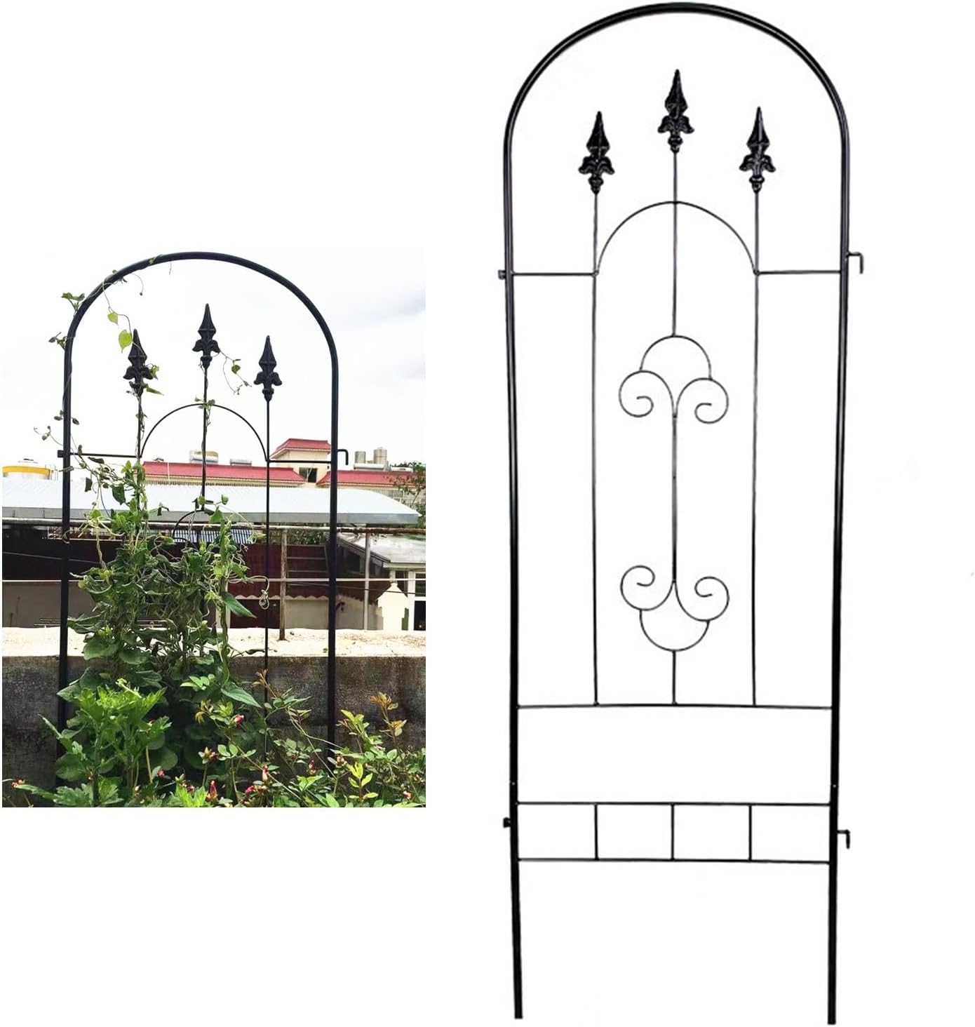 Large Metal Garden Trellises for Climbing Plants 19.6 Inch Wide Rustproof Wall