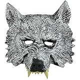 Máscara NUOLUX con diseño de cabeza de lobo, color gris