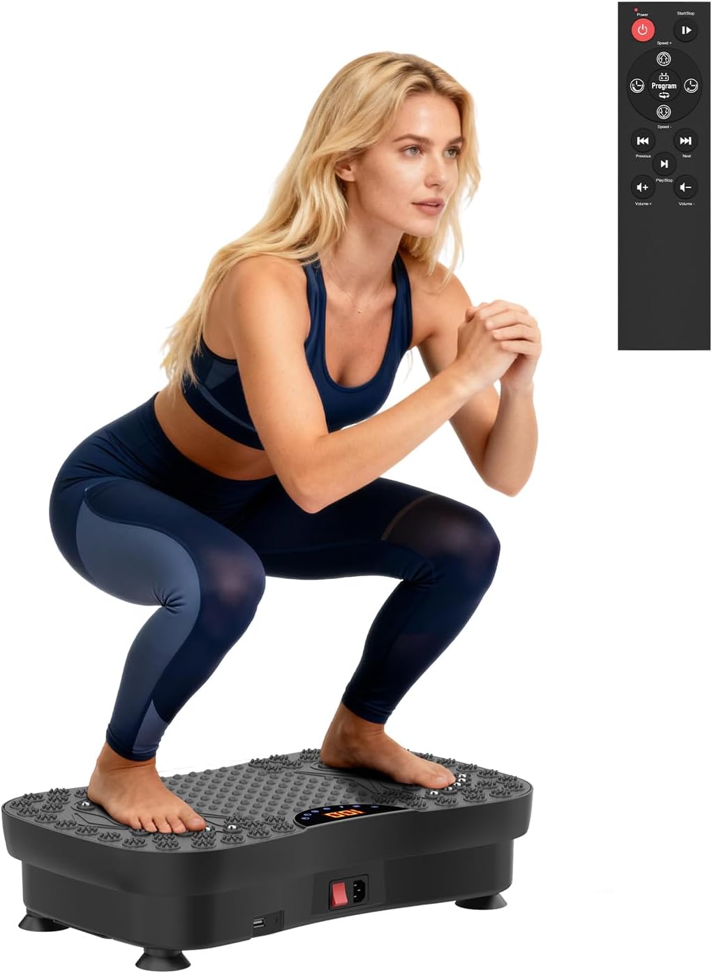 Vibration Plate 200 W Vibration Plate Fitness with Remote Control 120 Levels Ultrasonic & Rubber Feet - for Home Workout Muscle Tightening & Regeneration Ideal for Women and Seniors