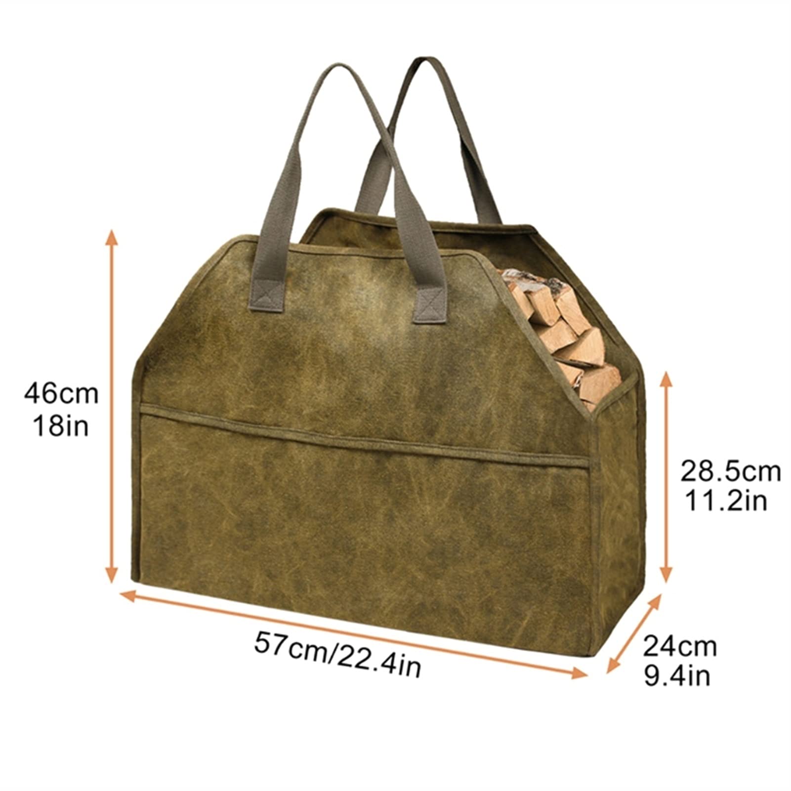 Torba do przechowywania płótna Firewood - Przenośny organizer Tote do opalania na zewnątrz i akcesoria drewniane