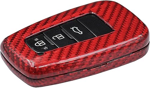 Miniatura 10 de Funda para llavero de fibra de carbono genuina para Toyota 86 GT86 Avalon C-HR Camry Corolla Highlander Land Cruiser Prado Prius RAV4 2016-2023