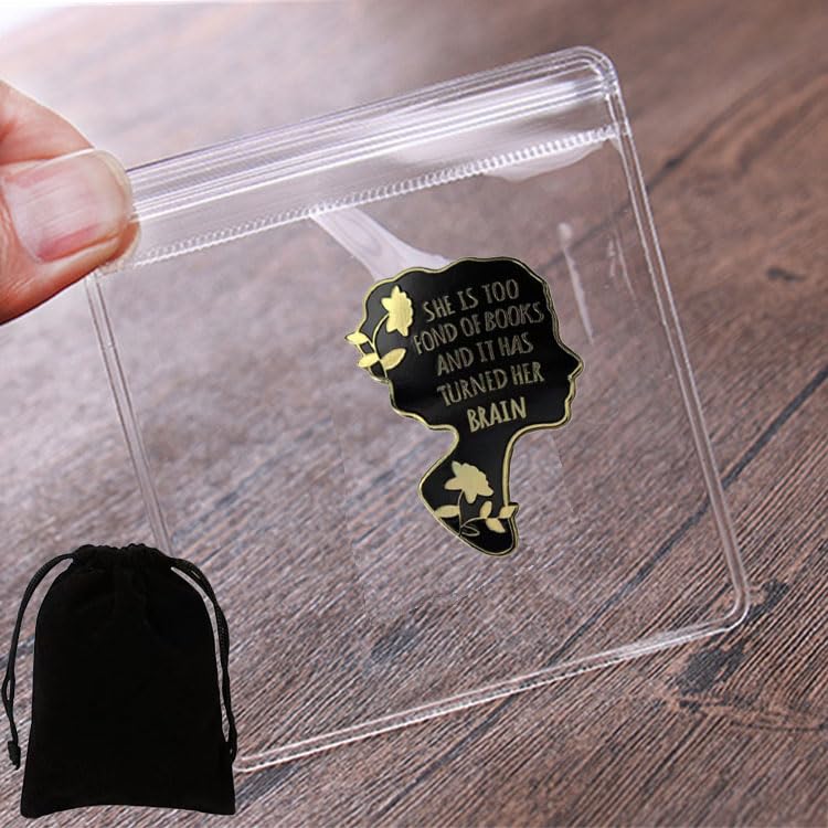 Image of Book Lover Enamel Pin for Book Lover Gift Books Lapel Pin Novelty Book Brooch Badge for Women and Girls