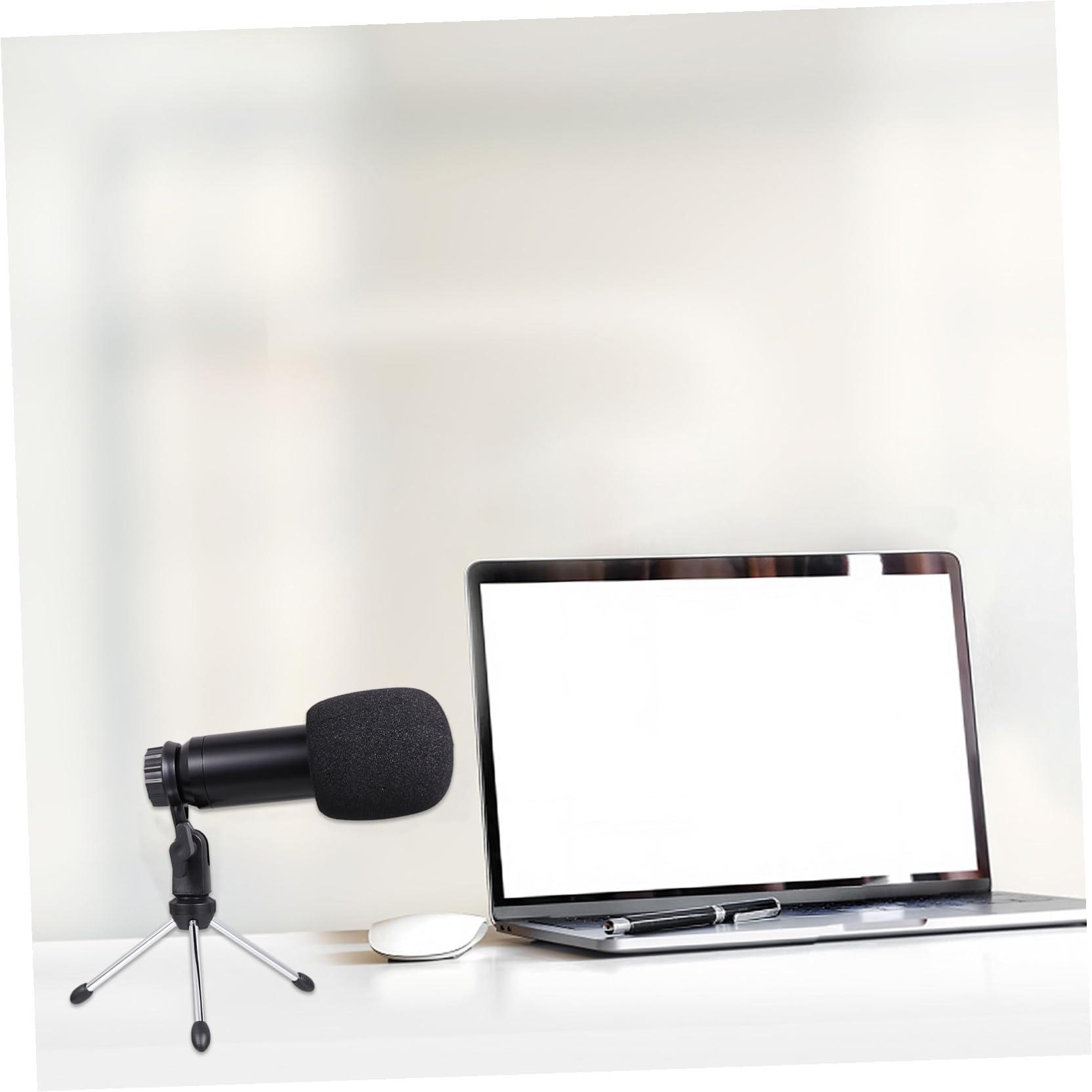 ibasenice USB Kondensatormikrofon Satz 1 Satz mit Stativ für Aufnahmen | Schwarz, Kunststoffgehäuse, für Musikdarbietung und Aufnahme, Breite Frequenzantwort