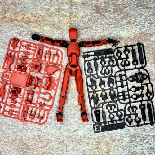 Image of DIY Dummy 13 Action Figure Robot | Fully Articulated Robot Toy | 3D Printed (5.4inches) (Red-Black)