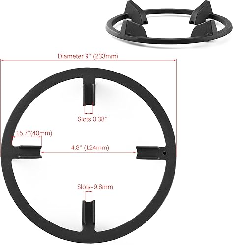 Miniatura 4 de Anillo de wok, piezas de repuesto de hierro fundido Wok Anillo de soporte para estufa de gas Rejilla Quemador Samsung, GE, Kitchenaid, LG,