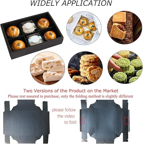 Miniatura 6 de Paquete de 12 cajas para cupcakes, cajas de regalo de papel de grado alimenticio con insertos y ventanas de exhibición, recipientes para hornear