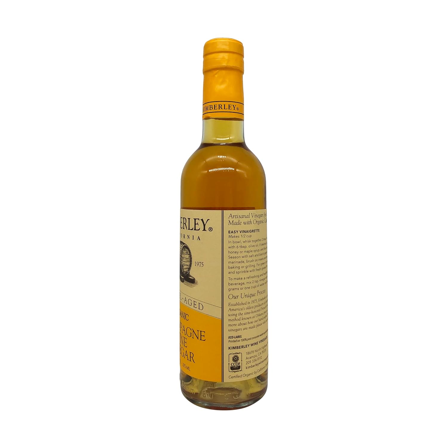 KIMBERLEY Organic Champagne Vinegar, 12.5 FZ