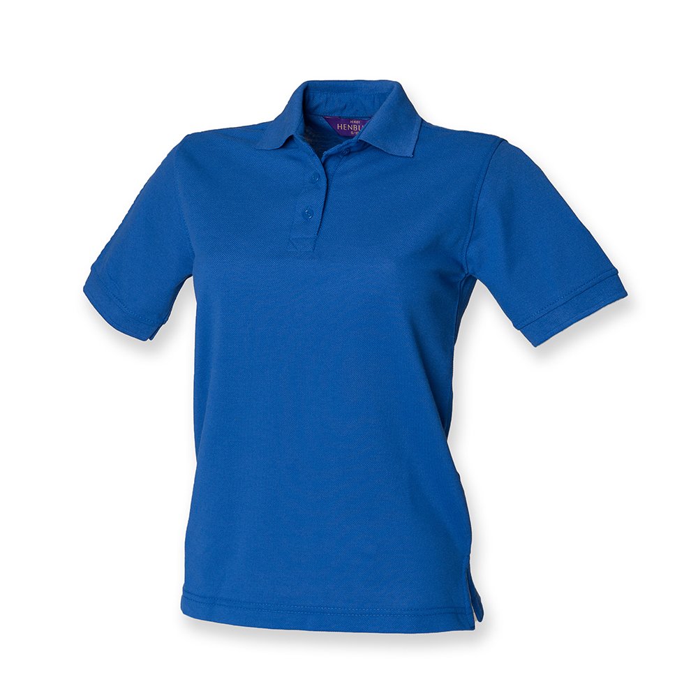 Henbury Ladies Pique Polo Shirt : Color - Royal : Size - 12