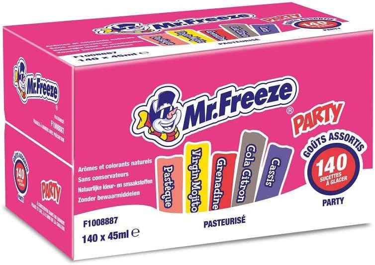 Mr.Freeze Party Sucettes à Glacer Goûts Assortis 140 x 45ml