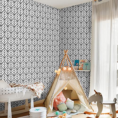 Sunbaby Black And White Peel And Stick Wallpaper: Removable Wallpaper For Cabinets Self-Adhesive Wallpaper Decorative Wall Paper (17.7’’ * 196.8’’) #TOP5
