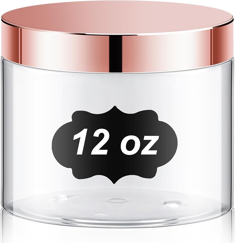 Frasco plástico redondo recarregável Dandat com tampa Rose Gold, PET, 350 mL, 1 unidade