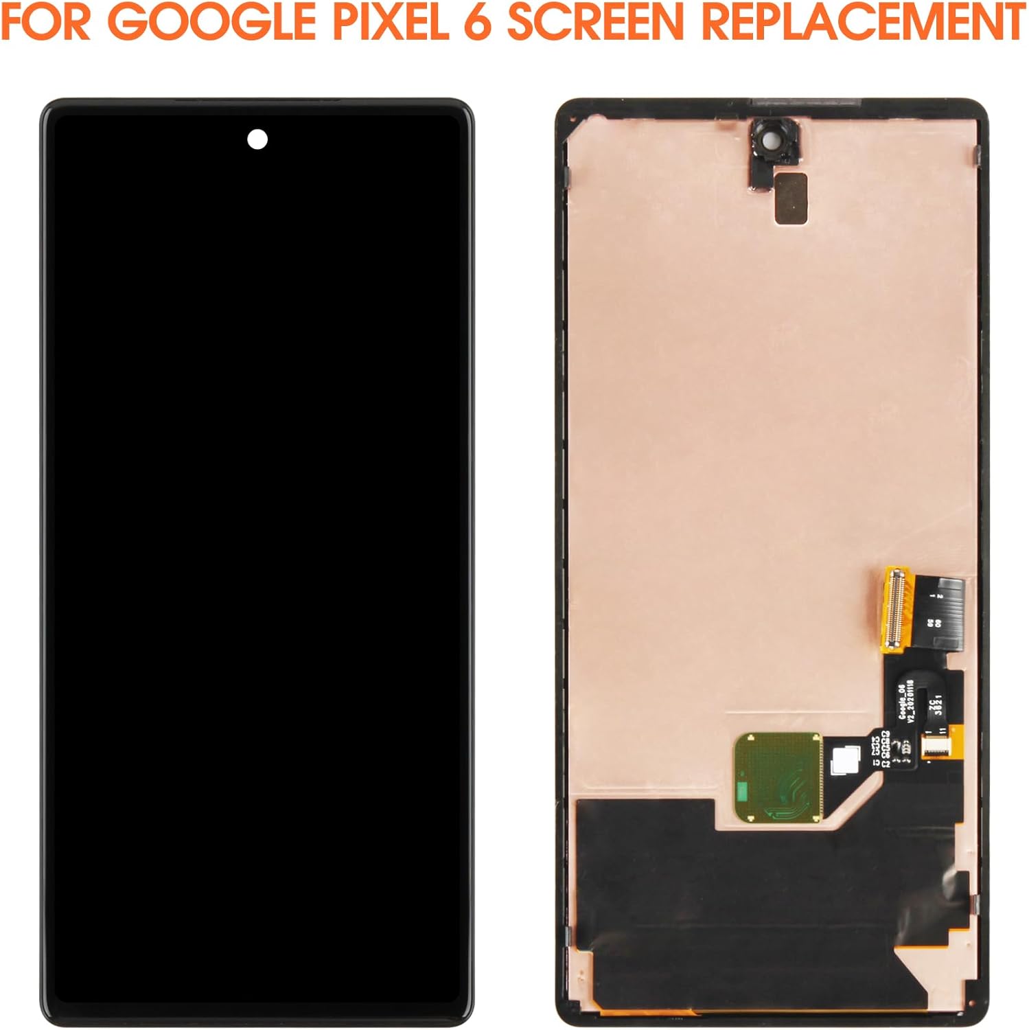 Original for Google Pixel 6 Screen Replacement for Pixel 6 LCD Display GB7N6 G9S9B16 Screen Digitizer Touch Assembly Repair Part （OEM with Fingerprint Sensor