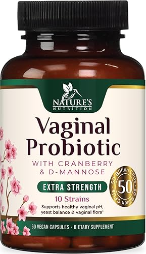Probióticos vaginales para mujeres, equilibrio de pH, digestivo, UT y apoyo de salud femenina, 50 mil millones de UFC, 10 cepas probióticas,