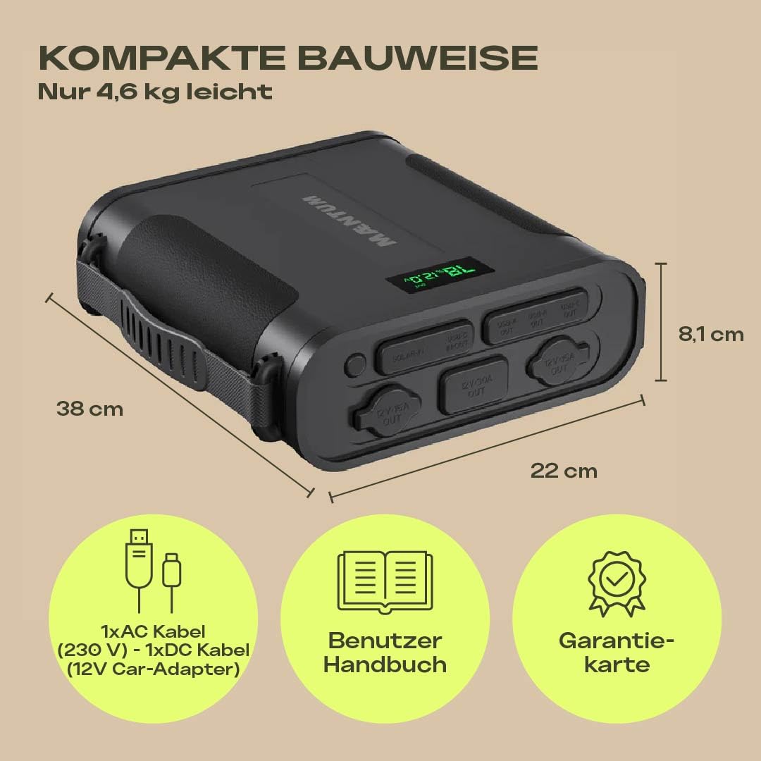 X-TRA Akku Power Bank 154 Wh I Kompakte Powerstation I LiFePO4 Akku I Magnetischer Zusatzakku für Kühlboxen I Ice Cube kompatibel I USB-C PD 60W, Solar Ready I Powerbank für Camping & Outdoor