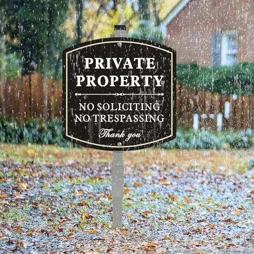 Panneau Private Property en aluminium durable avec piquet 71cm - 7