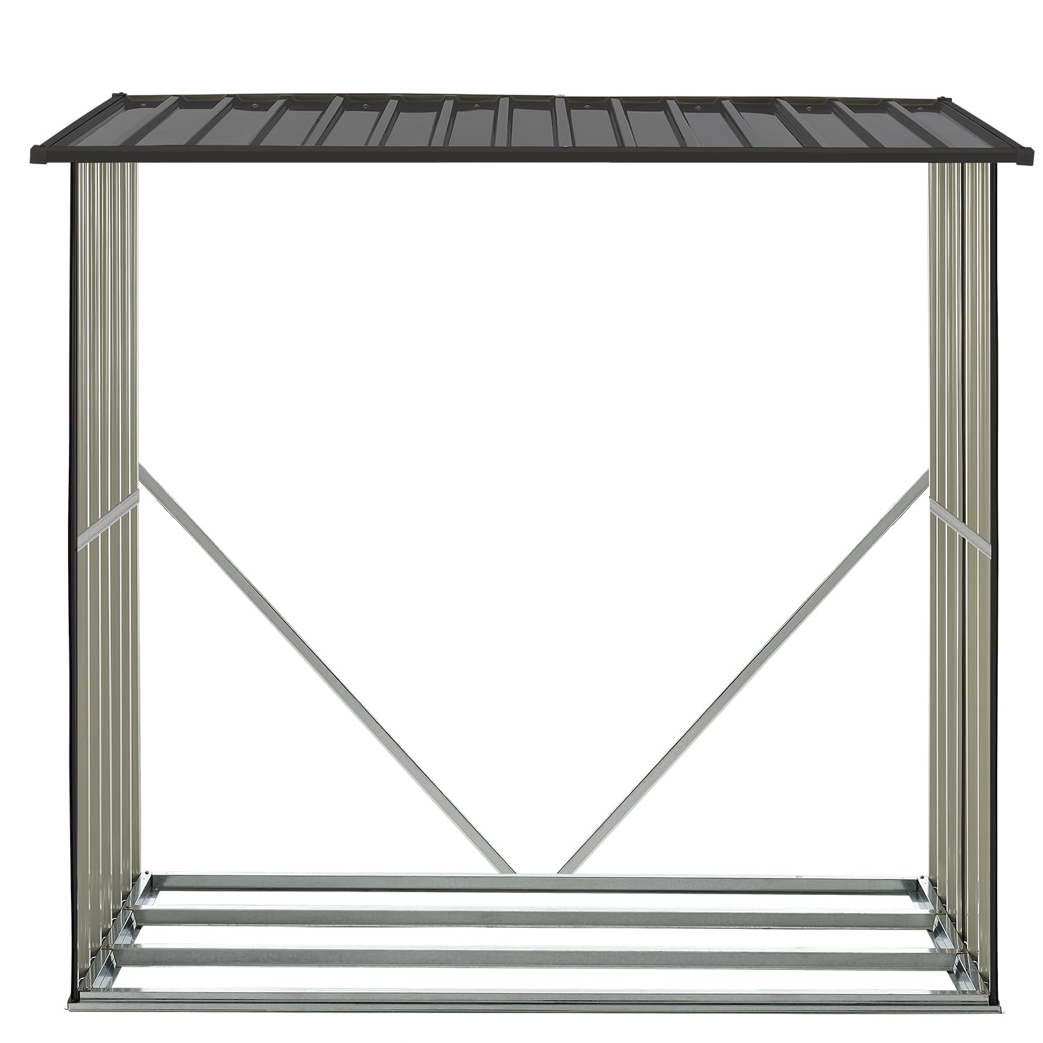 Juskys Abri à bois Enno extérieur étagère acier rangement métal anthracite