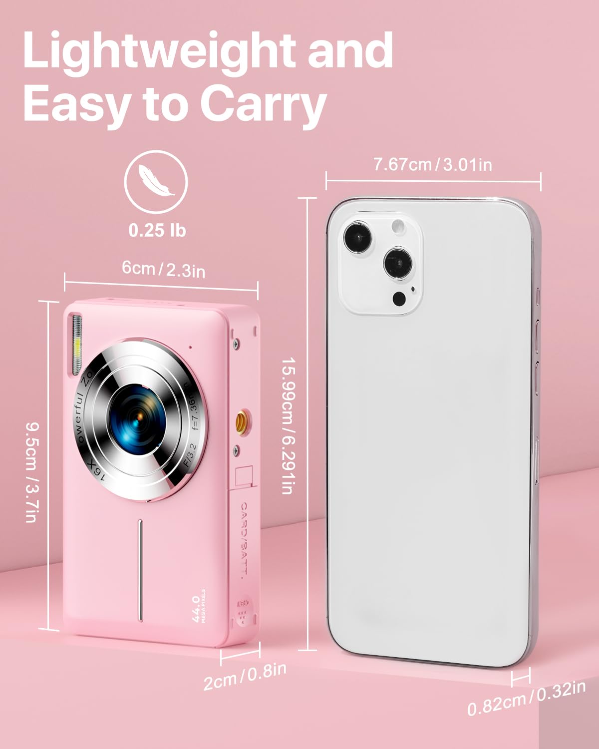 Fotocamera Digitale Per Bambini 44MP FHD 1080P Con Scheda 32GB - Zoom 16X, Anti Vibrazione, Filtri, Regalo