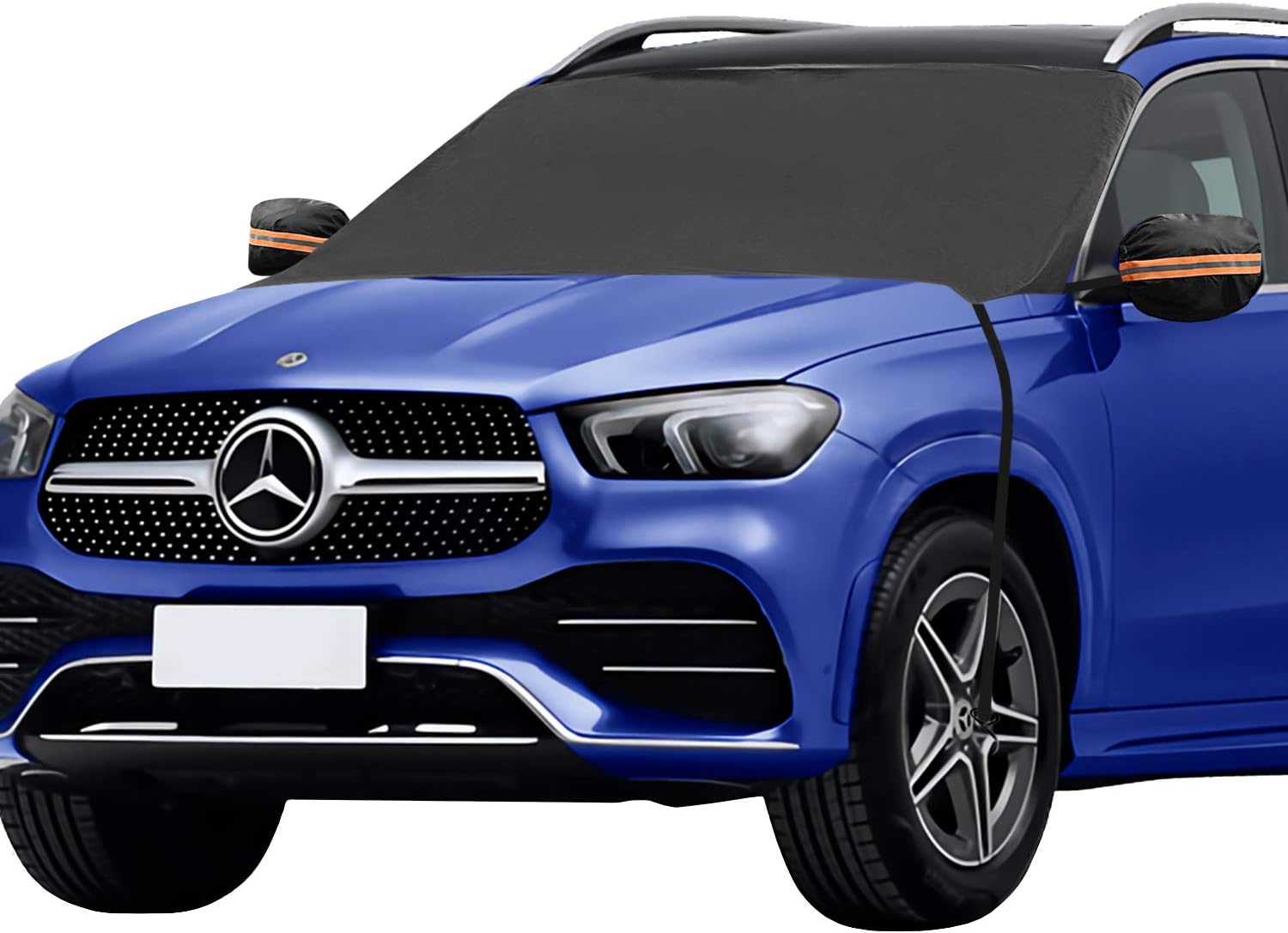 Car Windshield Snow Cover with Mirror Snow Covers, 4 Layers Material Protection Large Size 86"x 50" Hooks Design No Scratch Paint- All Season Protection Fits for Most Vehicles