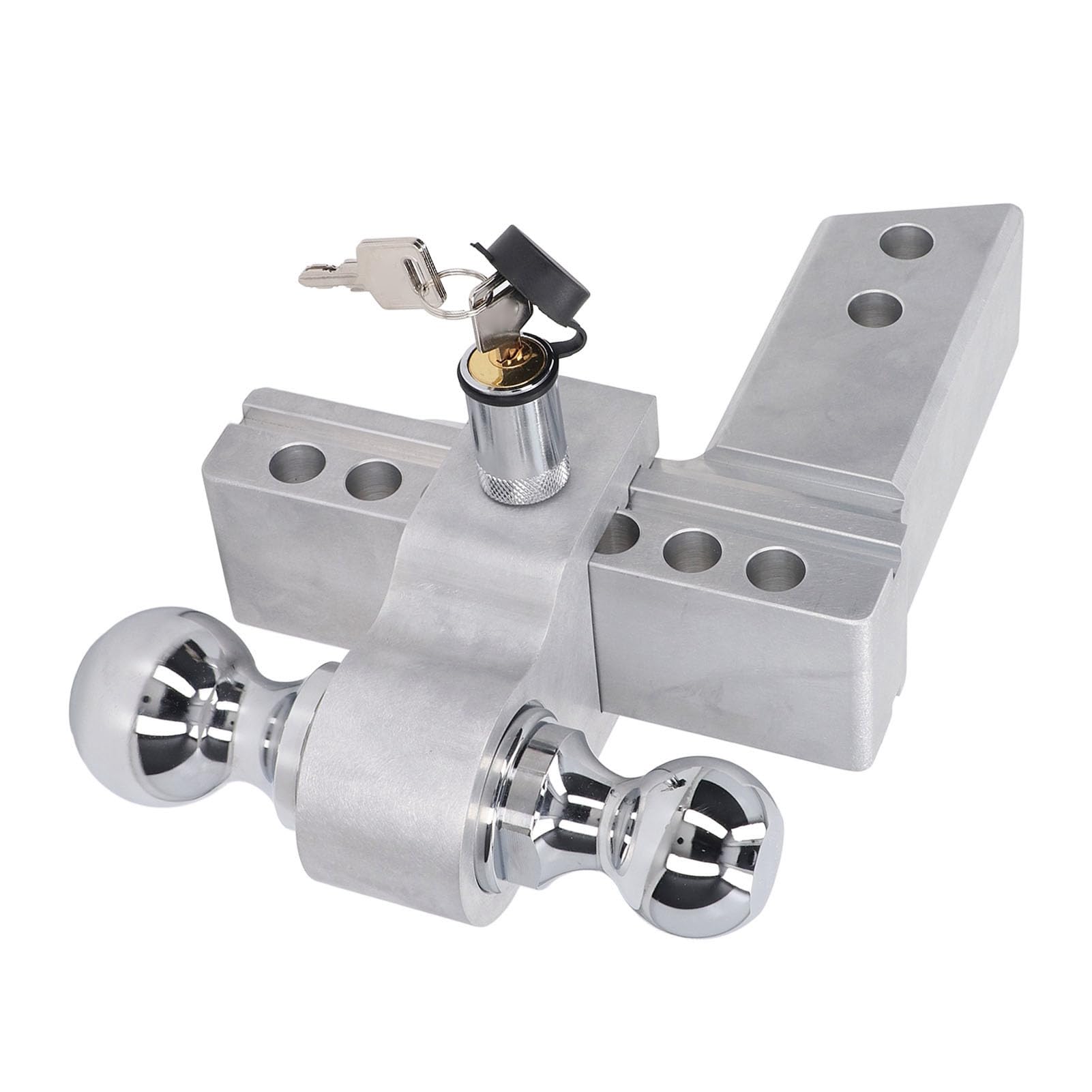 Regulowany Zaczep Przyczepy ze Stopu Aluminium, 6-calowy Uchwyt Kulowy z Opuszczanym Wzniesieniem, do Holowania i Ciągnięcia Ciężkich Pojazdów Ciężarowych