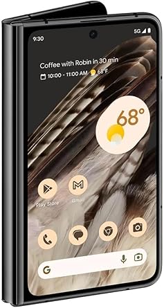 Google Pixel Fold - Unlocked Android 5G Smartphone with Telephoto Lens and Ultrawide Lens - Foldable Display - 24-Hour Battery - Obsidian - 256 GB (Renewed Premium)
