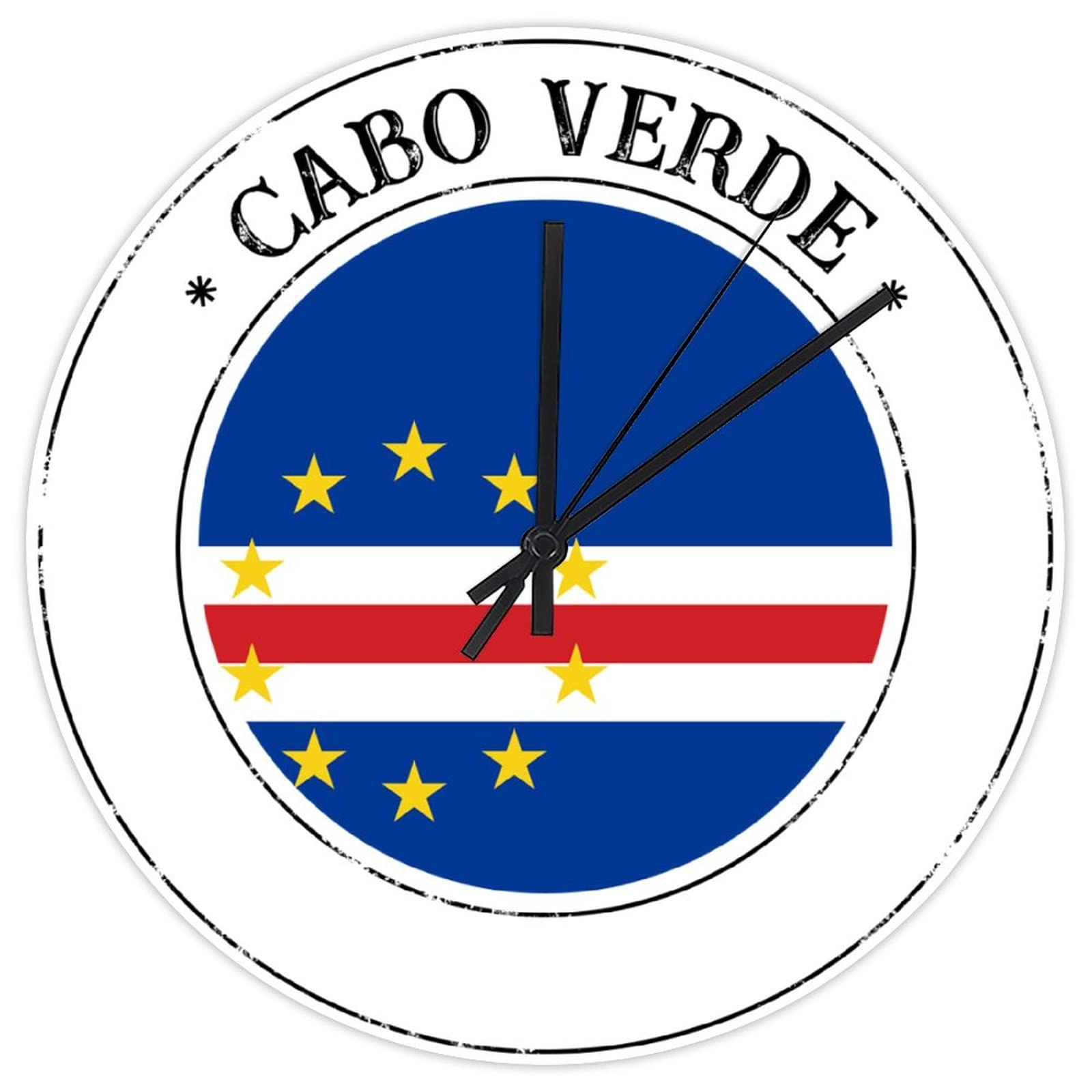 Horloge murale rustique Cabo Verde silencieuse en PVC pour décorer sans bruit