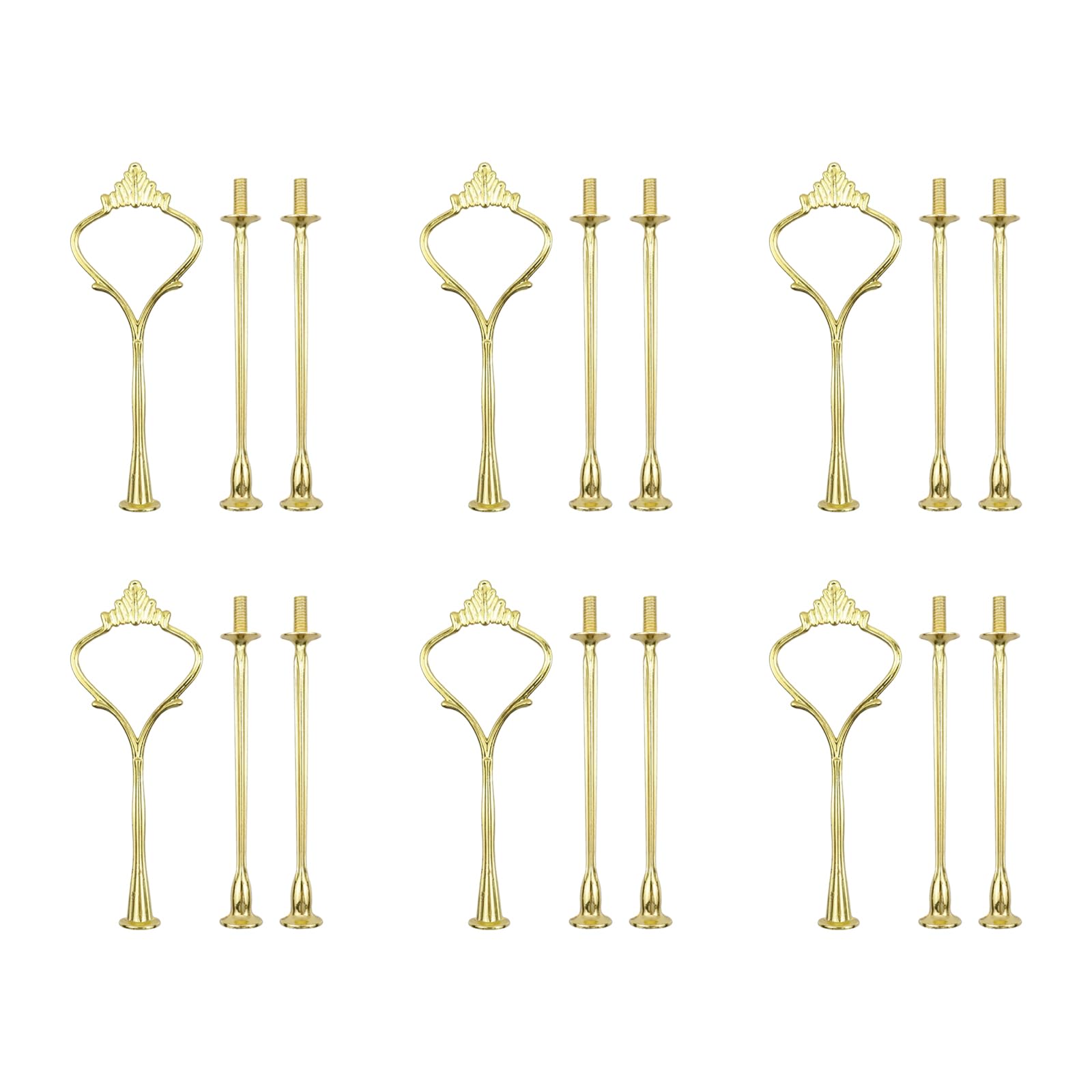 HEVSTIL6 Set Cake Stand Hardware Kit Crown Shape 3 Tiered Tray Hardware Fittings for Cake Stand,3 Tier Cake Stand Fittings Hardware Holder for Weeding,Party,Gold