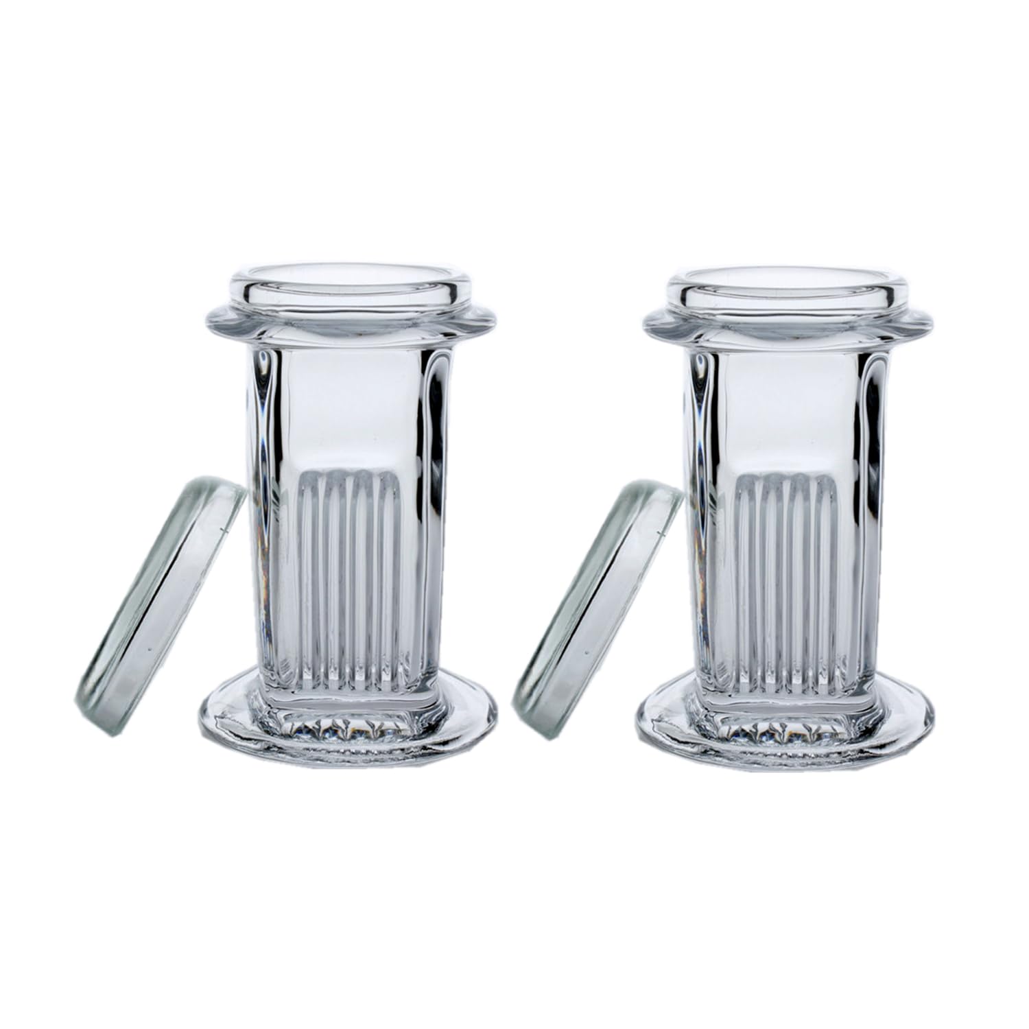 2Pcs Lab Glass Coplin Staining Jar with Cover 5-Slides Type