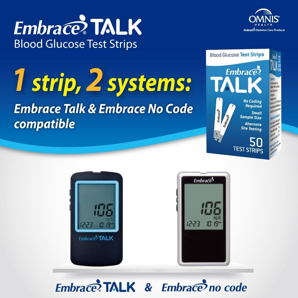 Embrace Talk Test Strips Bundle 400 Ct | Compatible with Embrace Talk Meters and No Code Meters