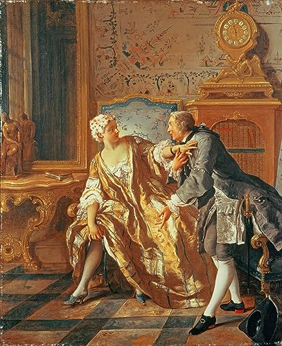 Peinture Jean-François De Troy La Jarretière pour déco salon