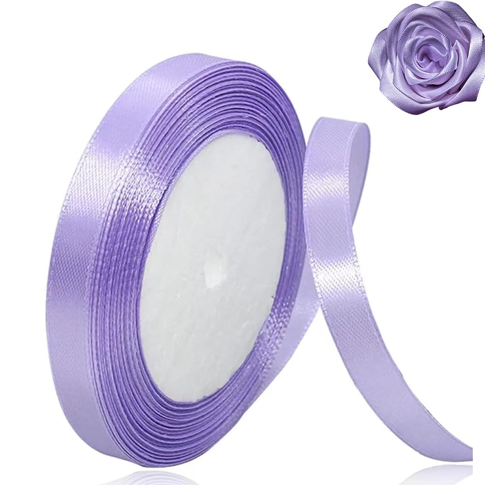 Transform Your Crafts with Light Purple Ribbon: 3/8 Inches Wide, 25 Yards of Soft Elegance for Wreaths, Wedding Decor, and Gift Wrapping