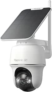 Reolink Argus PT Ultra Outdoor 4K Solar Surveillance Camera + Solar Panel, 2.4 & 5 GHz WiFi, Car Tracking, Solar WiFi Camera Outdoor with 8MP UHD Colour Night Vision, AI Detection, No Monthly Fee asin的图片